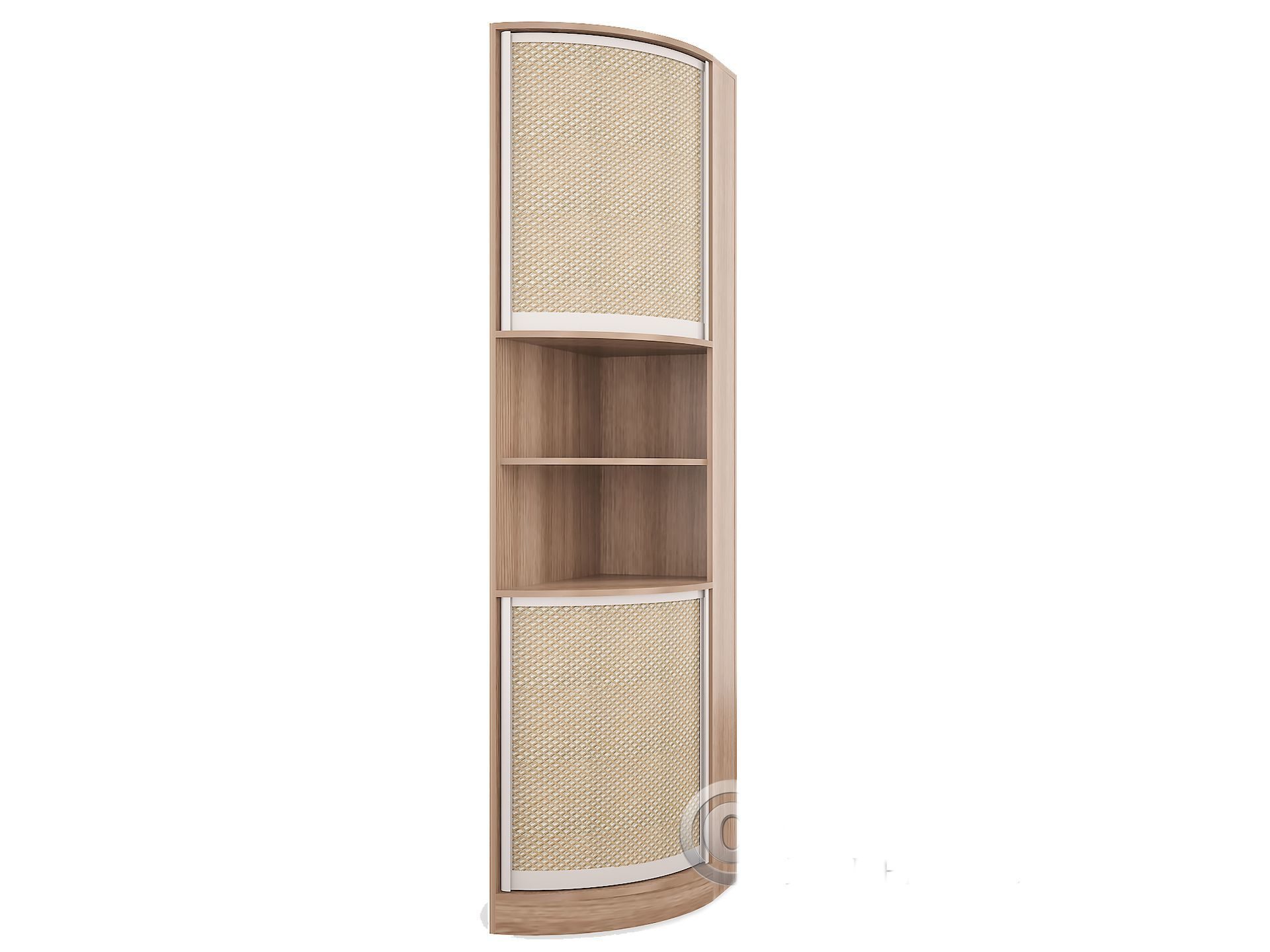 Радуга 16 - угловой шкаф-пенал с выгнутым радиусным фасадом
